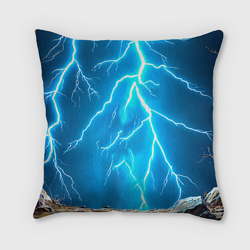 Подушка квадратная Верблюд и удар молнии / 3D-принт – фото 2