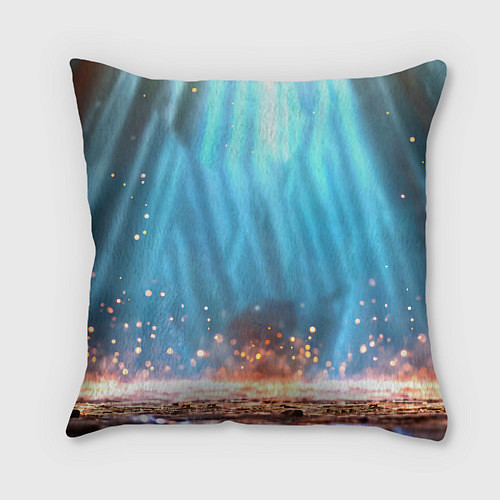 Подушка квадратная Носорог в лучах / 3D-принт – фото 2