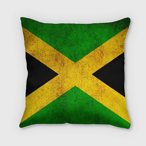 Подушка квадратная Jamaica flag / 3D-принт – фото 2