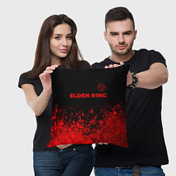 Подушка квадратная Elden Ring - red gradient посередине, цвет: 3D-принт — фото 2