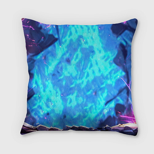 Подушка квадратная Ворон на синем фоне / 3D-принт – фото 2