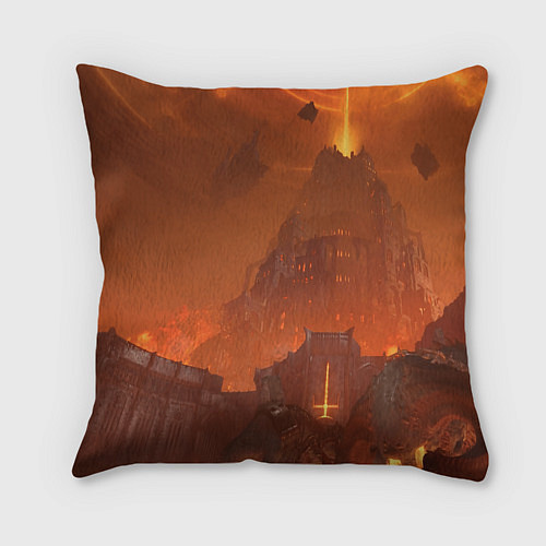 Подушка квадратная Палач рока и башня Doom / 3D-принт – фото 2