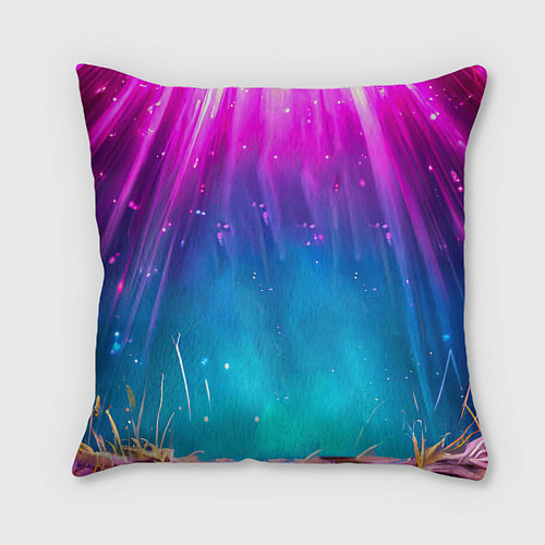 Подушка квадратная Пеликан в сиянии лучей / 3D-принт – фото 2