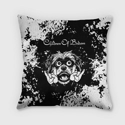 Подушка квадратная Children of Bodom рок пес, цвет: 3D-принт