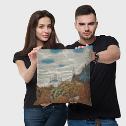 Подушка квадратная Храм на горе, цвет: 3D-принт — фото 2