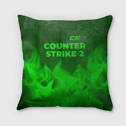 Подушка квадратная Counter Strike 2 - green gradient посередине, цвет: 3D-принт