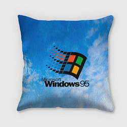 Подушка квадратная Windows 95 logo, цвет: 3D-принт