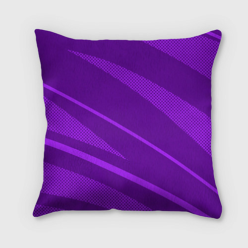 Подушка квадратная Фиолетовый однотонный абстракция с полосой / 3D-принт – фото 2