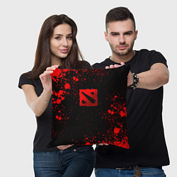 Подушка квадратная Красные брызги - Dota 2, цвет: 3D-принт — фото 2