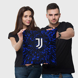 Подушка квадратная Juventus blue energy, цвет: 3D-принт — фото 2