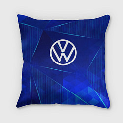 Подушка квадратная Volkswagen blue poly, цвет: 3D-принт