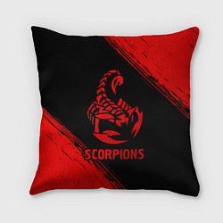 Подушка квадратная Scorpions - red gradient, цвет: 3D-принт