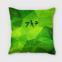Подушка квадратная Akira green poly, цвет: 3D-принт