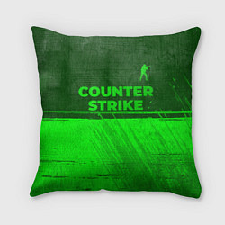 Подушка квадратная Counter Strike - green gradient посередине, цвет: 3D-принт