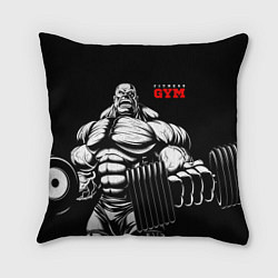 Подушка квадратная Fitness GYM - jock, цвет: 3D-принт