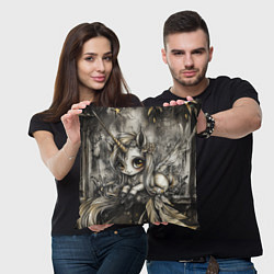 Подушка квадратная Мифическая единорожка, цвет: 3D-принт — фото 2
