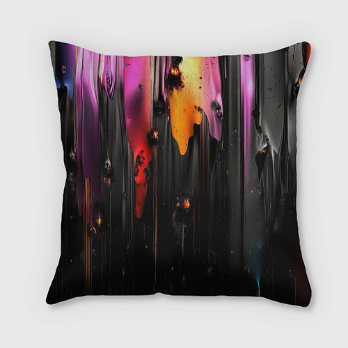 Подушка квадратная Разноцветная рельефная краска текстура / 3D-принт – фото 2