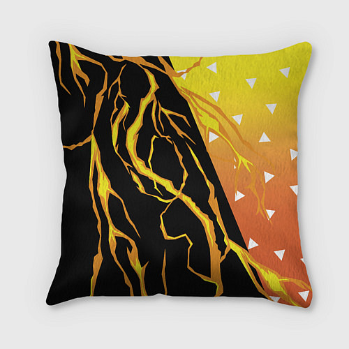 Подушка квадратная Zenitsu Agatsuma - Kisatsutai / 3D-принт – фото 2