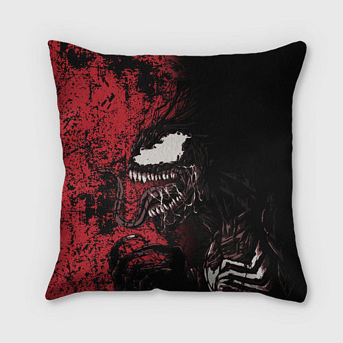 Подушка квадратная Веном на красном / 3D-принт – фото 2