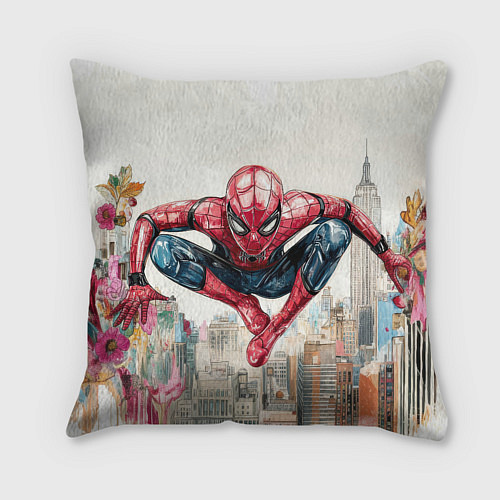Подушка квадратная Человек паук паркур / 3D-принт – фото 2