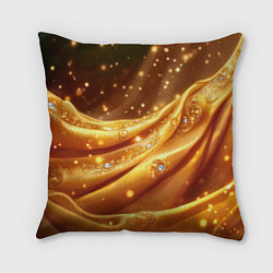 Подушка квадратная Золотая ткань с блестками, цвет: 3D-принт