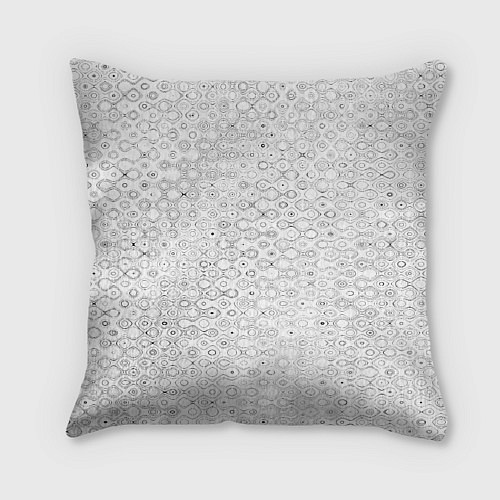 Подушка квадратная Белый с абстрактным узором / 3D-принт – фото 2