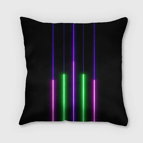 Подушка квадратная Color Purple green pink / 3D-принт – фото 2