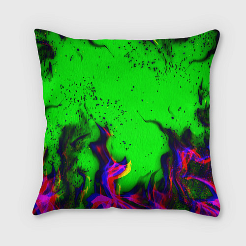 Подушка квадратная Monster Energy flame / 3D-принт – фото 2