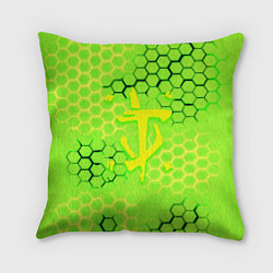 Подушка квадратная Doom кислотные соты лого, цвет: 3D-принт