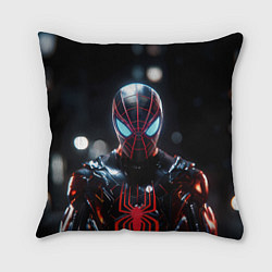 Подушка квадратная Спайдер-мен в мото костюме, цвет: 3D-принт
