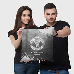 Подушка квадратная Manchester United - grey gradient, цвет: 3D-принт — фото 2