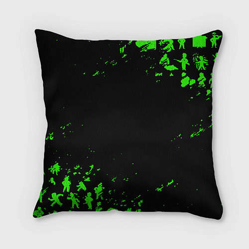 Подушка квадратная Doom x fallout кислотное лого / 3D-принт – фото 2