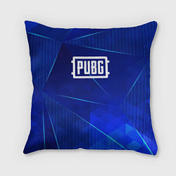 Подушка квадратная PUBG blue poly, цвет: 3D-принт