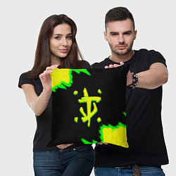 Подушка квадратная Doom огненное лого краски, цвет: 3D-принт — фото 2