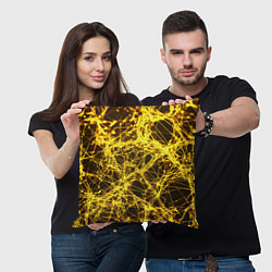 Подушка квадратная Золотые нити текстура, цвет: 3D-принт — фото 2