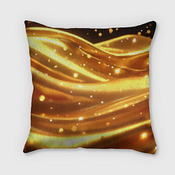 Подушка квадратная Золотая ткань с блестками, цвет: 3D-принт
