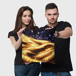 Подушка квадратная Золотая текстура и синее небо, цвет: 3D-принт — фото 2
