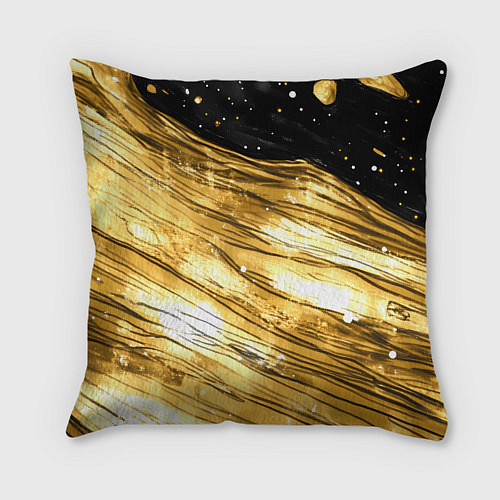 Подушка квадратная Золотой текстурный фон / 3D-принт – фото 2