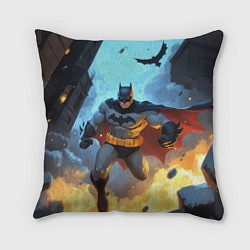 Подушка квадратная Бэтмен в прыжке, цвет: 3D-принт