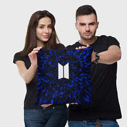 Подушка квадратная BTS blue energy, цвет: 3D-принт — фото 2