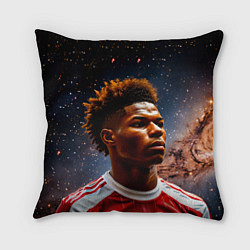 Подушка квадратная Маркус Рашфорд и космос, цвет: 3D-принт