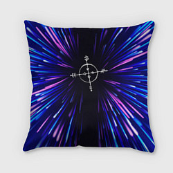 Подушка квадратная Megadeth neon energy, цвет: 3D-принт