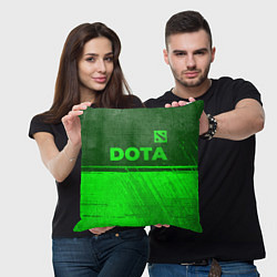 Подушка квадратная Dota - green gradient посередине, цвет: 3D-принт — фото 2