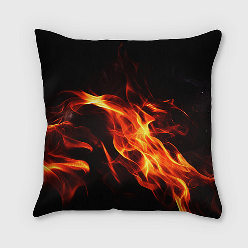 Подушка квадратная Сектор газа фон огня / 3D-принт – фото 2