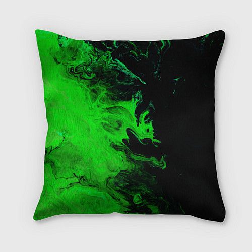 Подушка квадратная Color green black / 3D-принт – фото 2