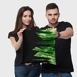 Подушка квадратная Color green black, цвет: 3D-принт — фото 2