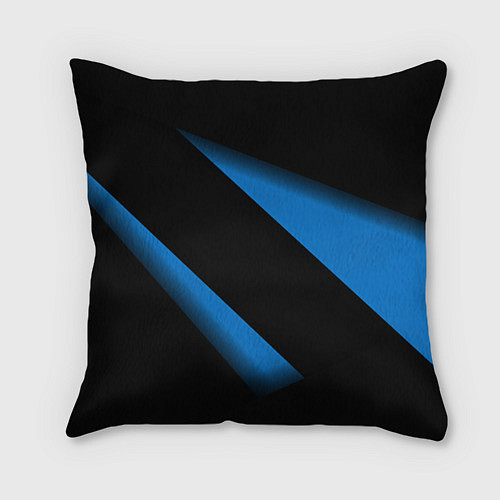 Подушка квадратная Color blue black line / 3D-принт – фото 2