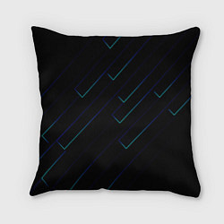 Подушка квадратная Color blue black, цвет: 3D-принт