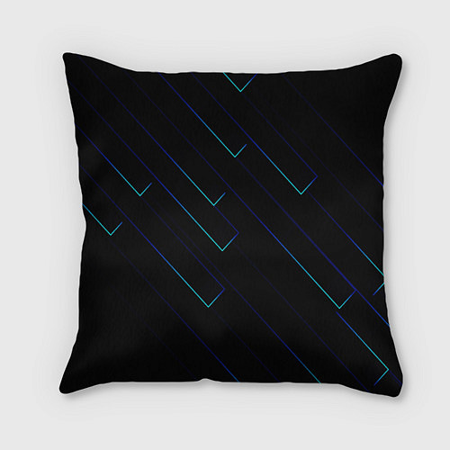 Подушка квадратная Color blue black / 3D-принт – фото 2