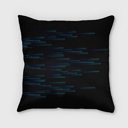 Подушка квадратная Color blue black strip, цвет: 3D-принт